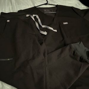 Figs joggers and one pocket tee